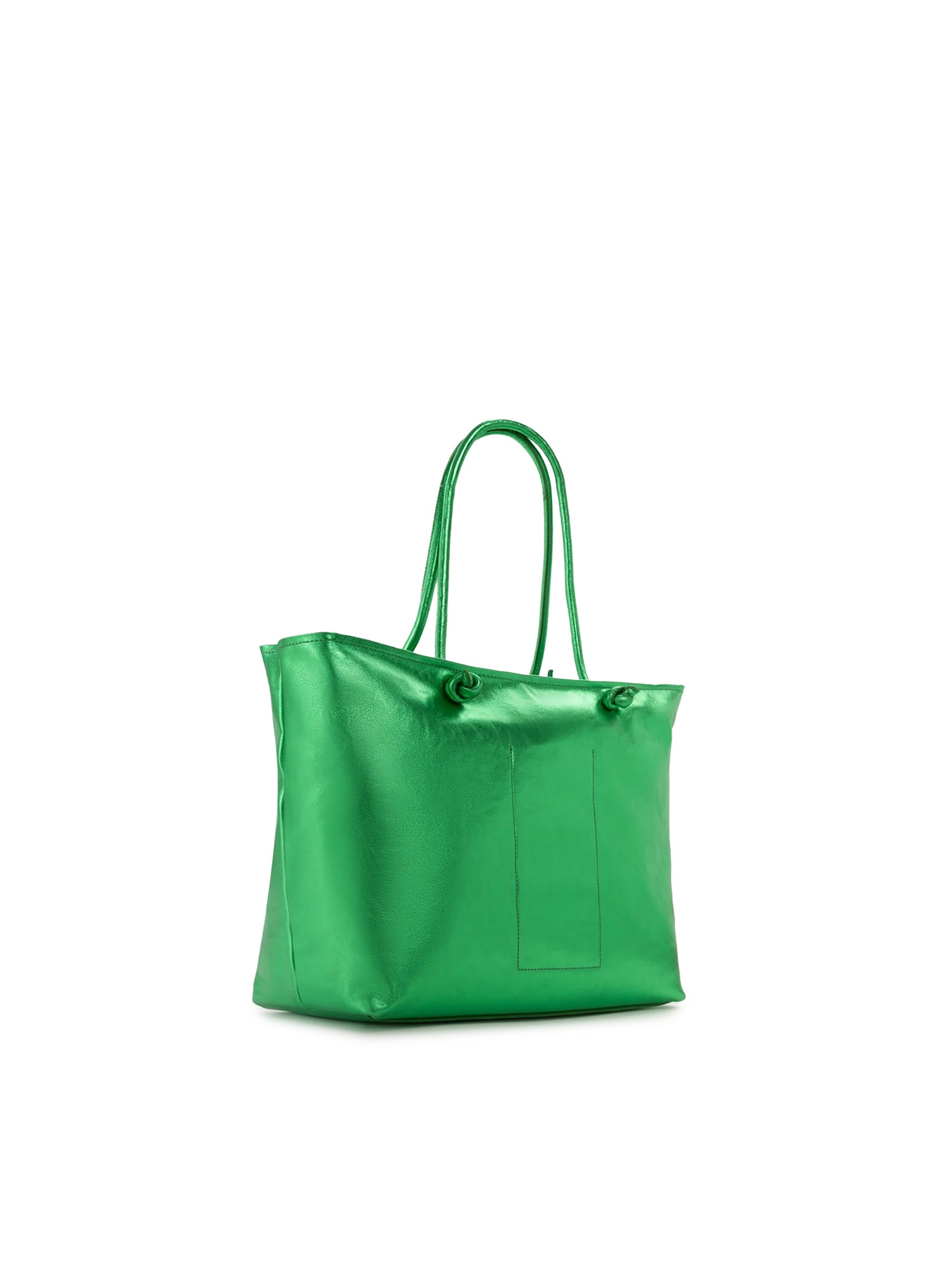 Borsa shopping in pelle con logo 73BP9VT01 LOLLI POPPOP GREEN V° 73 