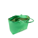 Borsa shopping in pelle con logo 73BP9VT01 LOLLI POPPOP GREEN V° 73 