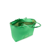 Borsa shopping in pelle con logo 73BP9VT01 LOLLI POPPOP GREEN V° 73 