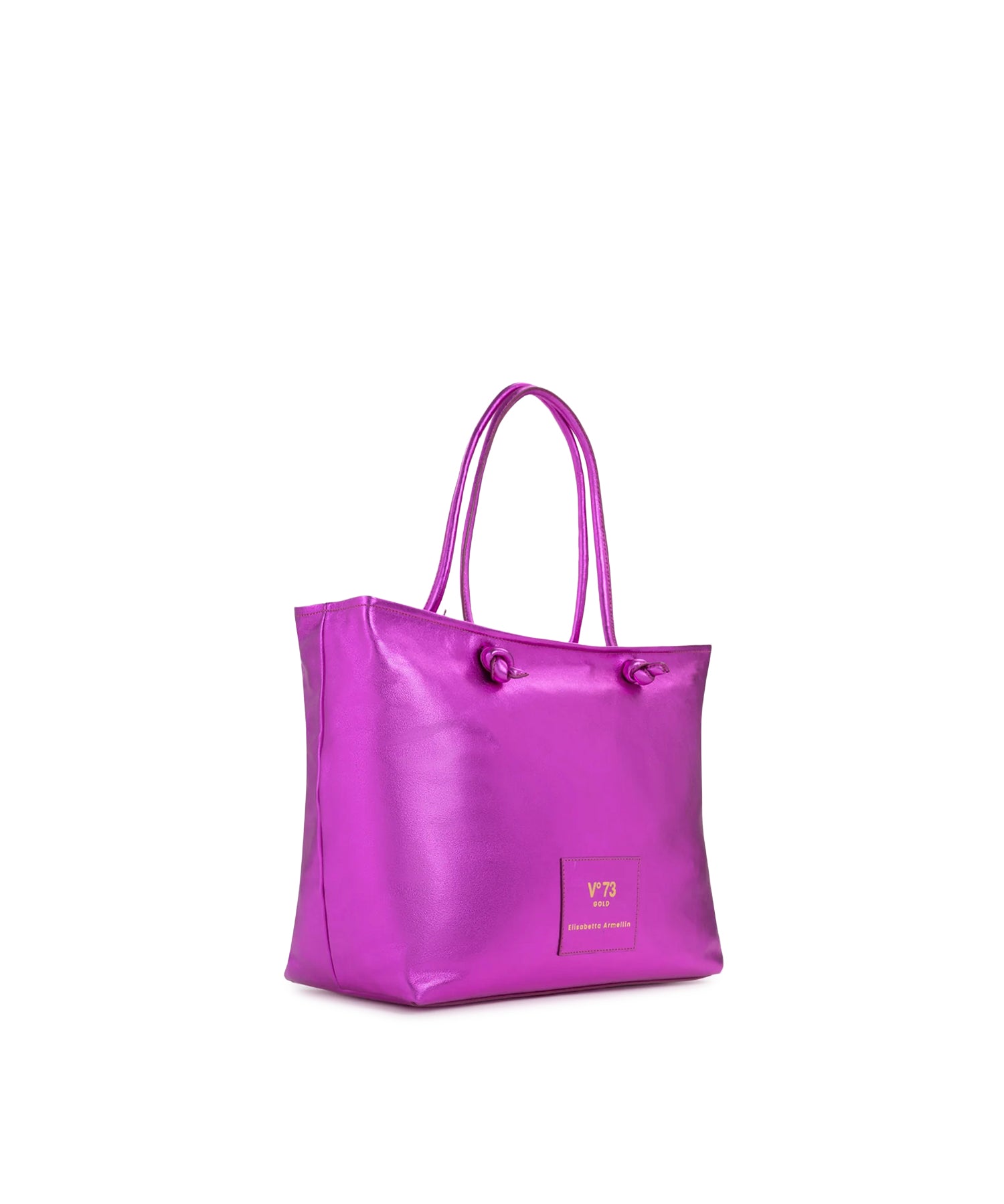 Borsa shopping in pelle con logo 73BP9VT01 LOLLI POPPOP PINK V° 73 