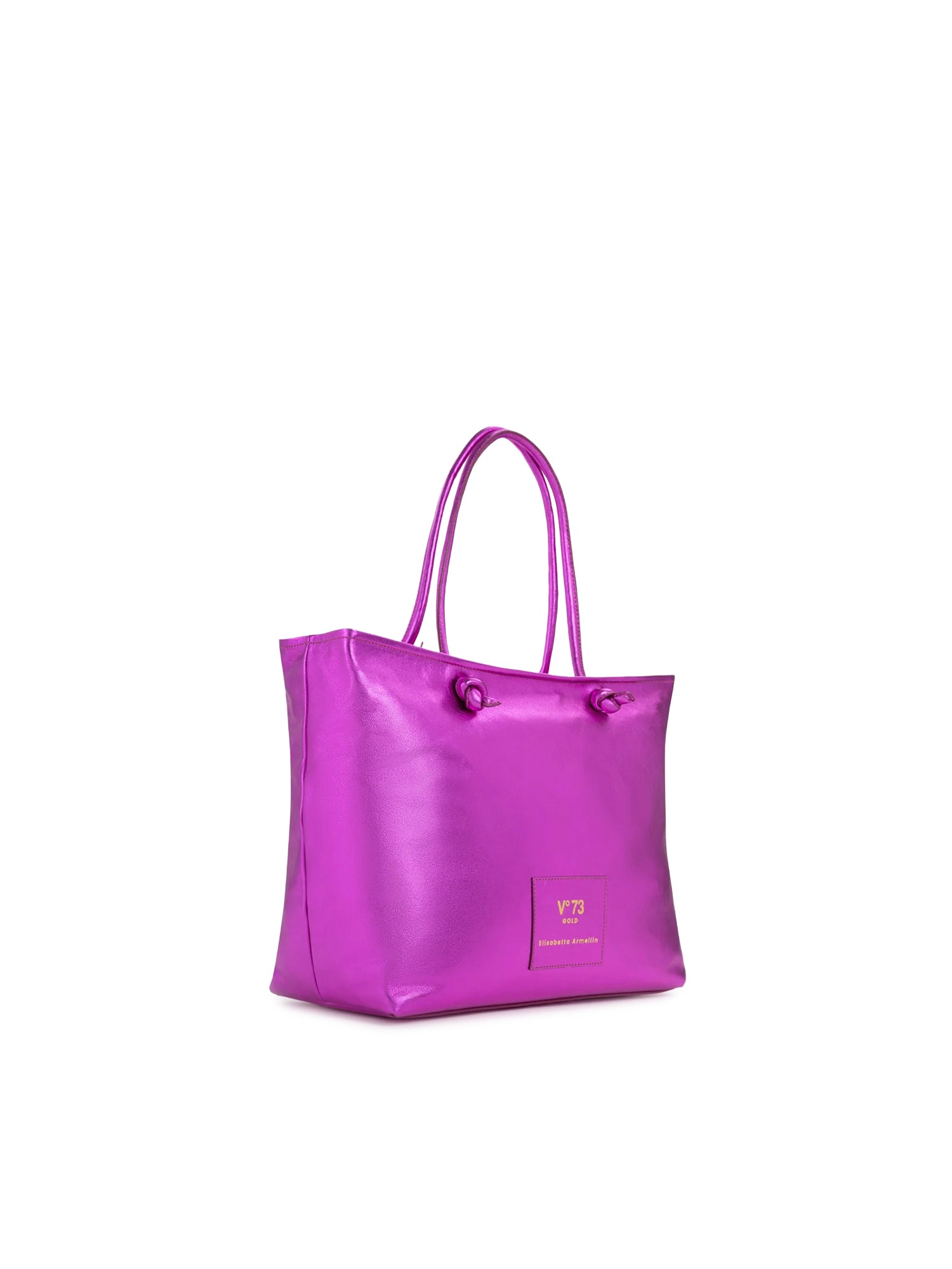 Borsa shopping in pelle con logo 73BP9VT01 LOLLI POPPOP PINK V° 73 