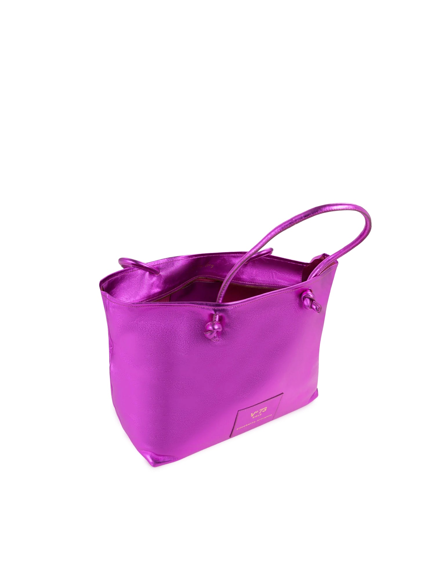 Borsa shopping in pelle con logo 73BP9VT01 LOLLI POPPOP PINK V° 73 