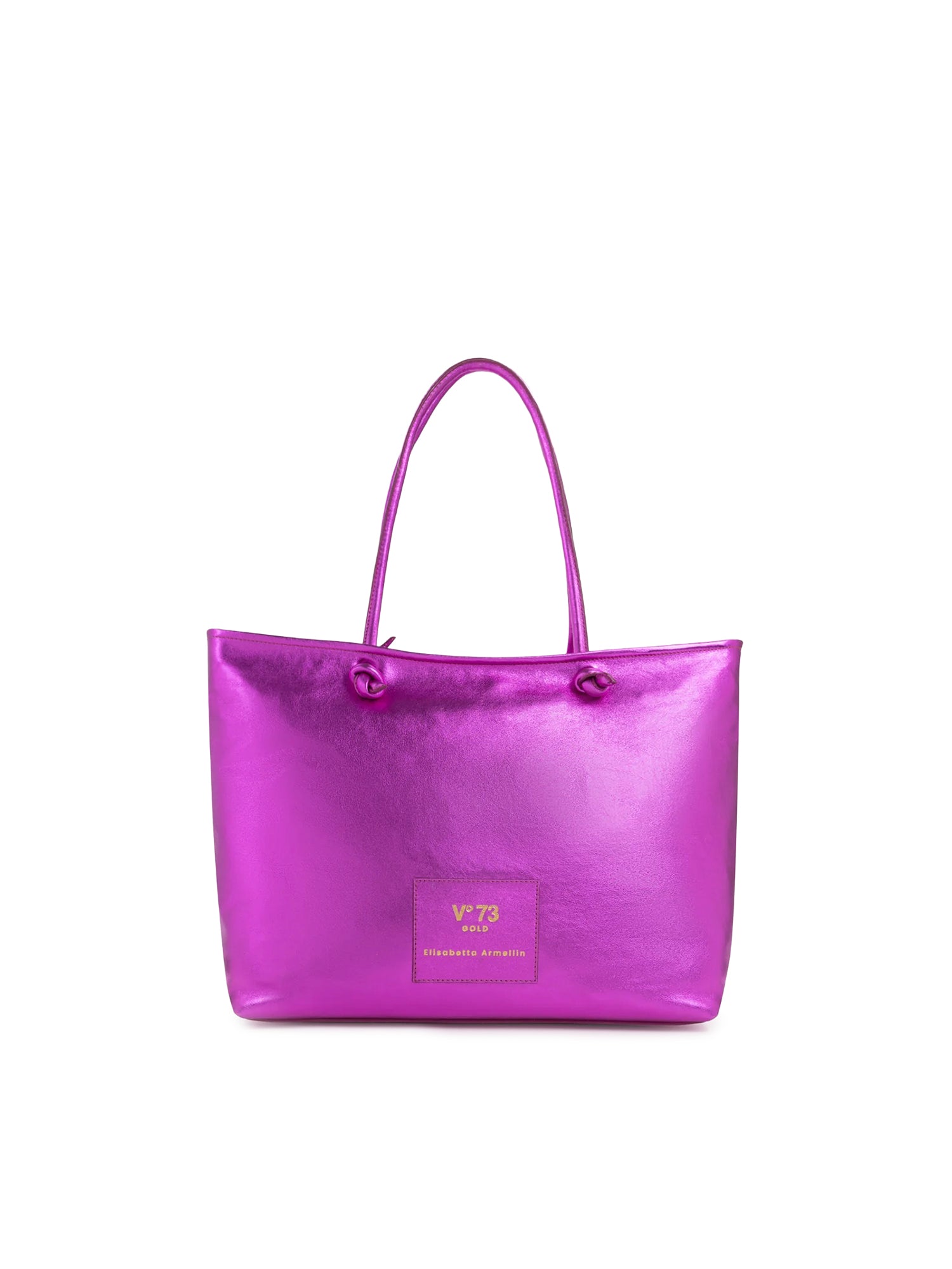 Borsa shopping in pelle con logo 73BP9VT01 LOLLI POPPOP PINK V° 73 