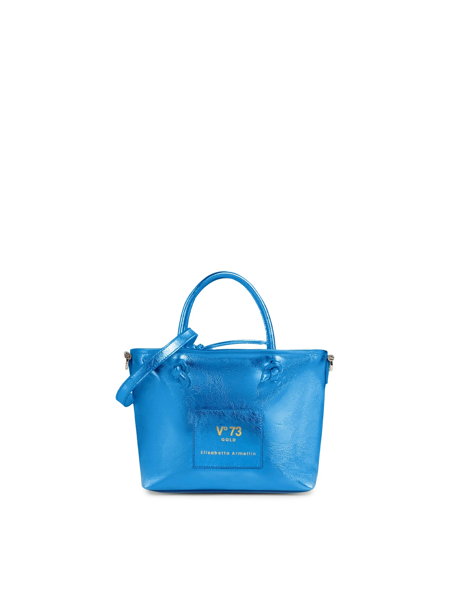 Mini bag in pelle con logo 73BP9VT02 LOLLI POPPOP BLUE V° 73 