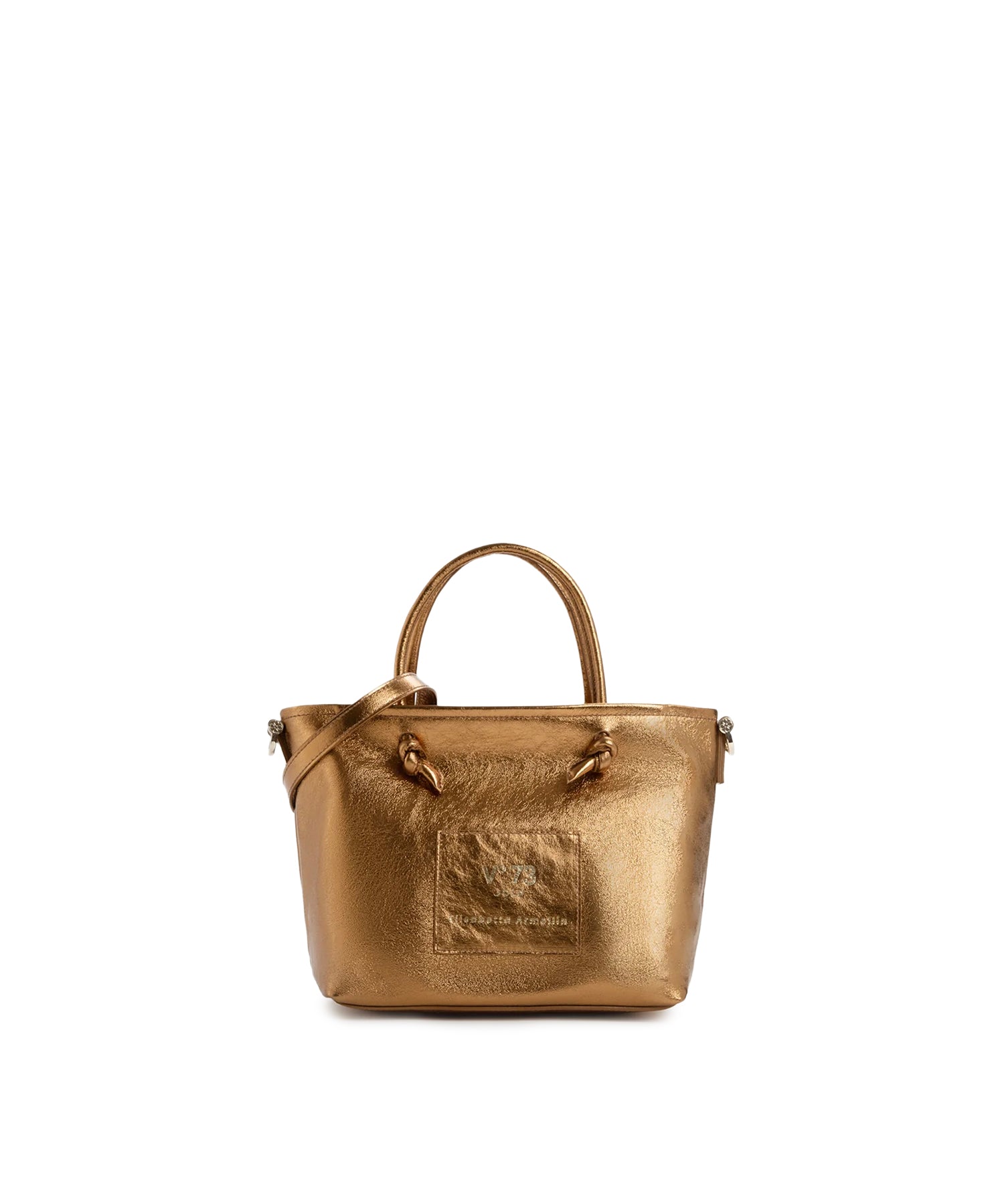 Mini bag in pelle con logo 73BP9VT02 LOLLI POPPOP BRONZE V° 73 