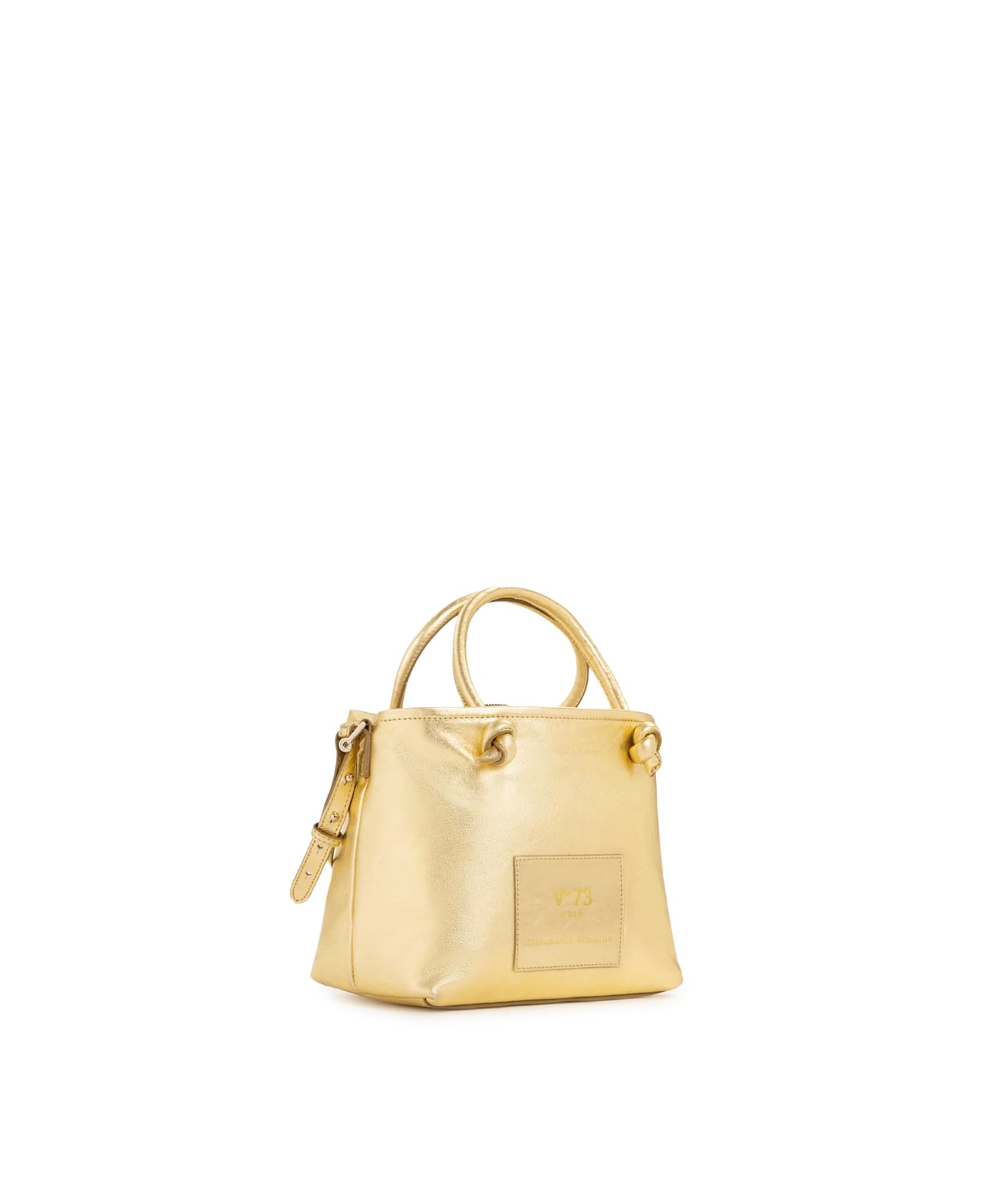 Mini bag in pelle con logo 73BP9VT02 LOLLI POPPOP GOLD V° 73 