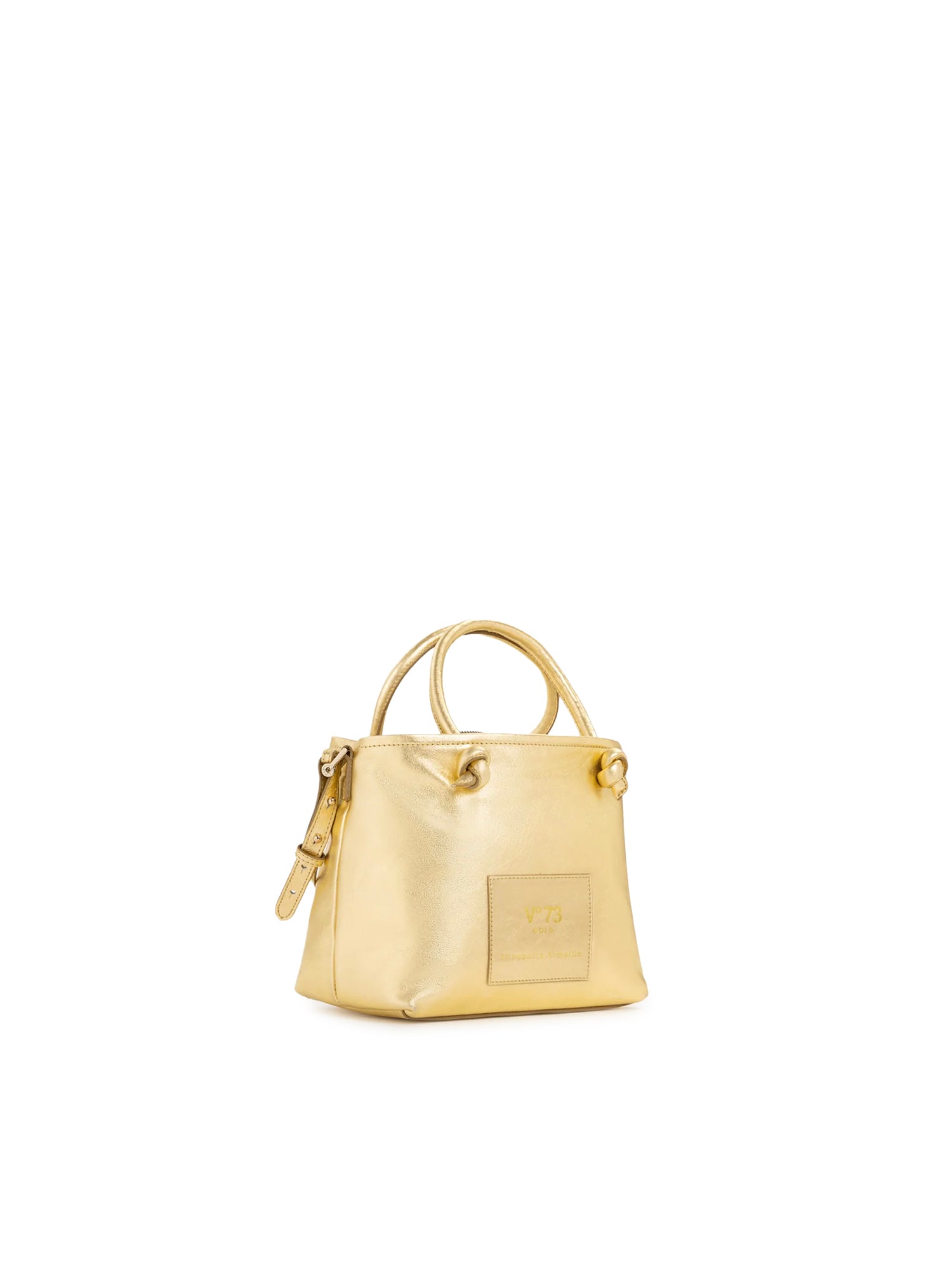 Mini bag in pelle con logo 73BP9VT02 LOLLI POPPOP GOLD V° 73 