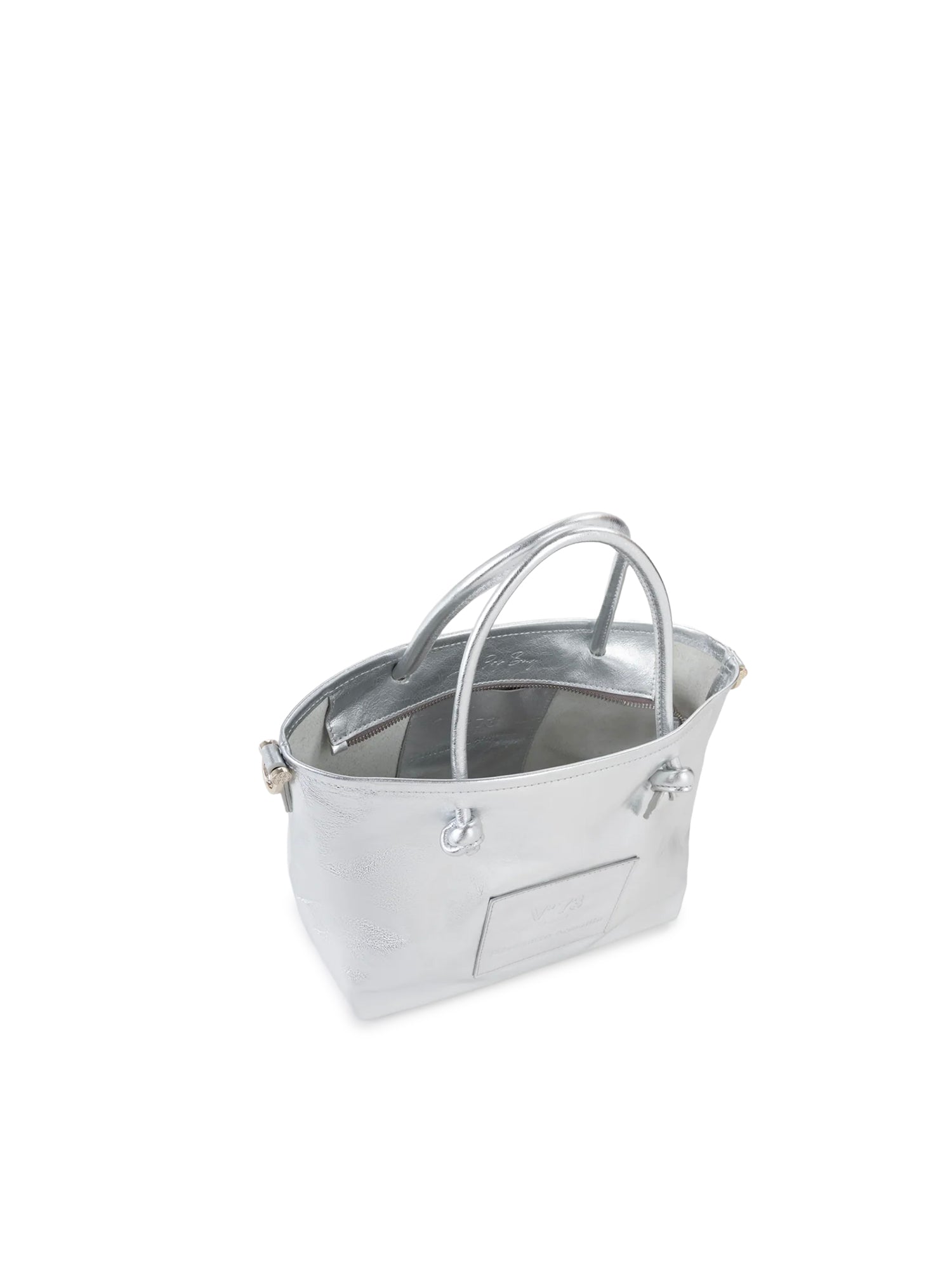 Mini bag in pelle con logo 73BP9VT02 LOLLI POPPOP SILVER V° 73 