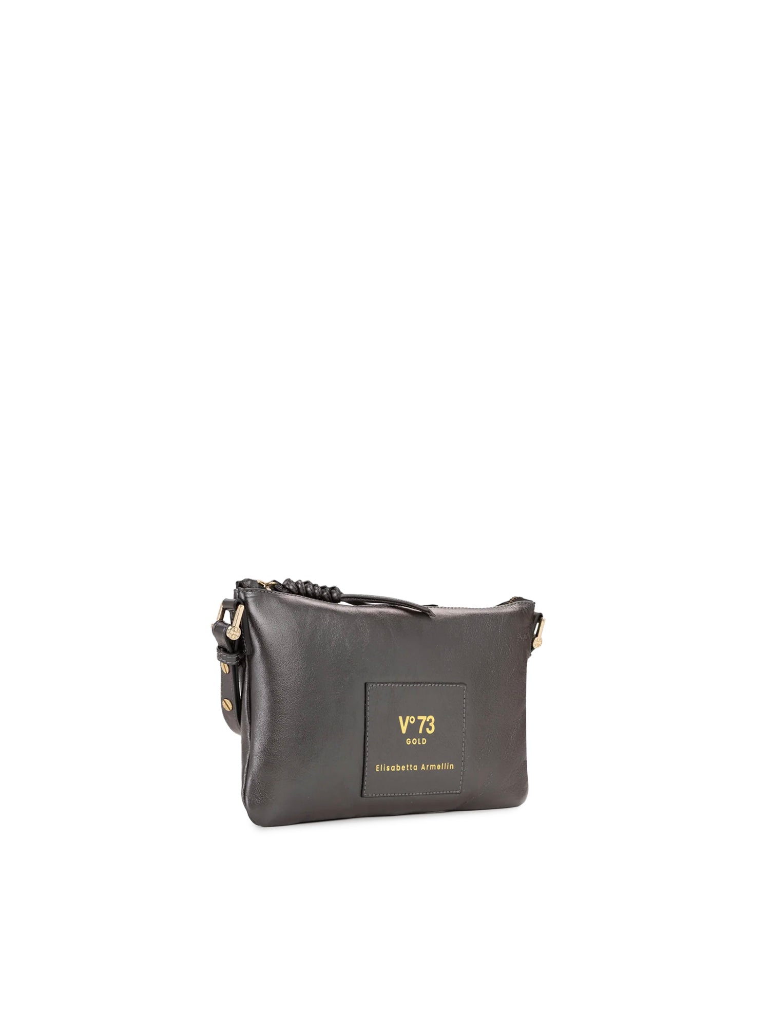 Borsa a tracolla in pelle con logo 73BP9VT03 LOLLI POPPOP BLACK V° 73 