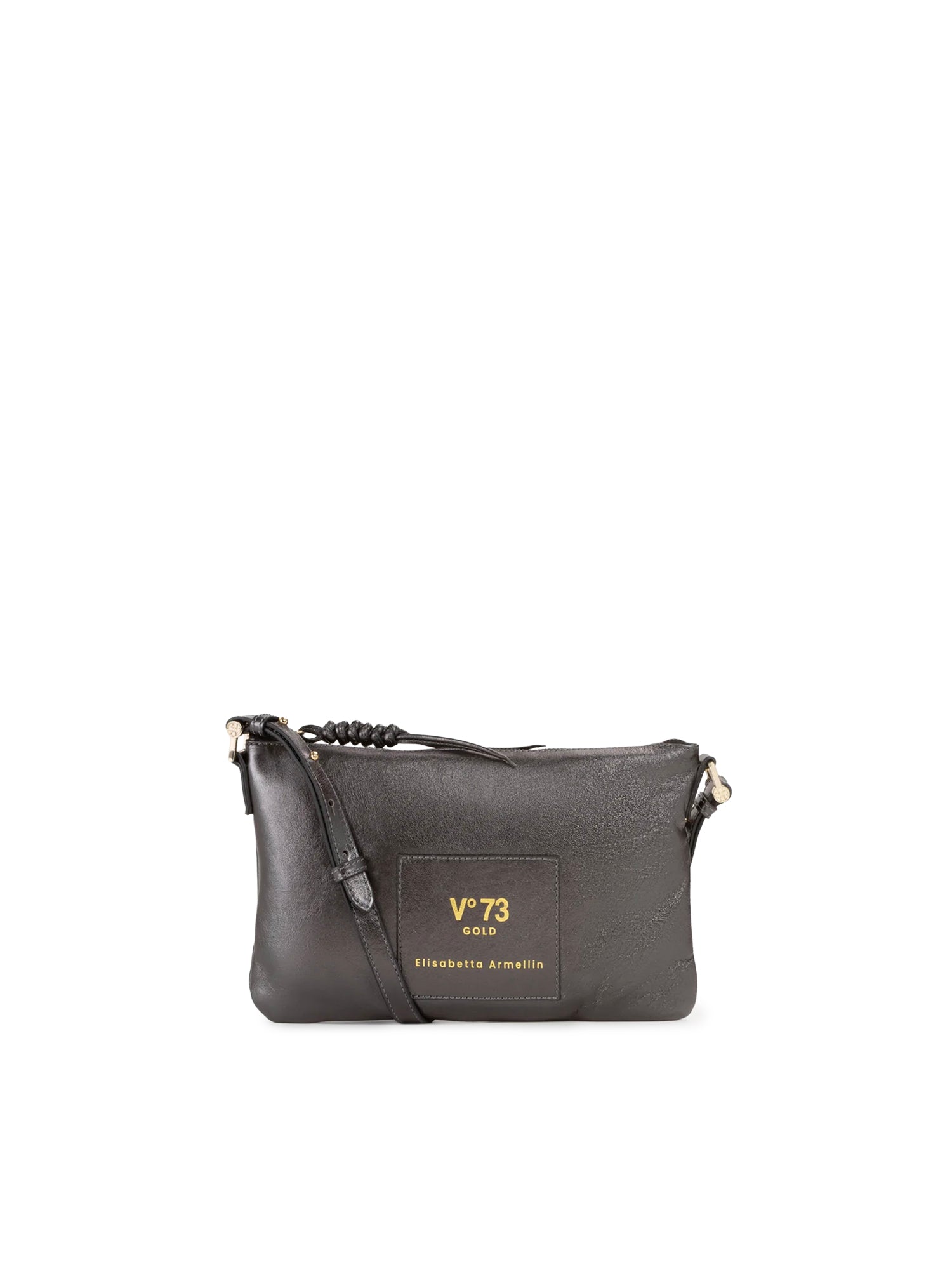 Borsa a tracolla in pelle con logo 73BP9VT03 LOLLI POPPOP BLACK V° 73 