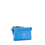 Borsa a tracolla in pelle con logo 73BP9VT03 LOLLI POPPOP BLUE V° 73 