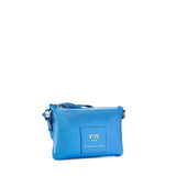Borsa a tracolla in pelle con logo 73BP9VT03 LOLLI POPPOP BLUE V° 73 