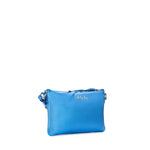Borsa a tracolla in pelle con logo 73BP9VT03 LOLLI POPPOP BLUE V° 73 