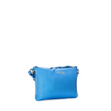 Borsa a tracolla in pelle con logo 73BP9VT03 LOLLI POPPOP BLUE V° 73 