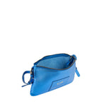 Borsa a tracolla in pelle con logo 73BP9VT03 LOLLI POPPOP BLUE V° 73 