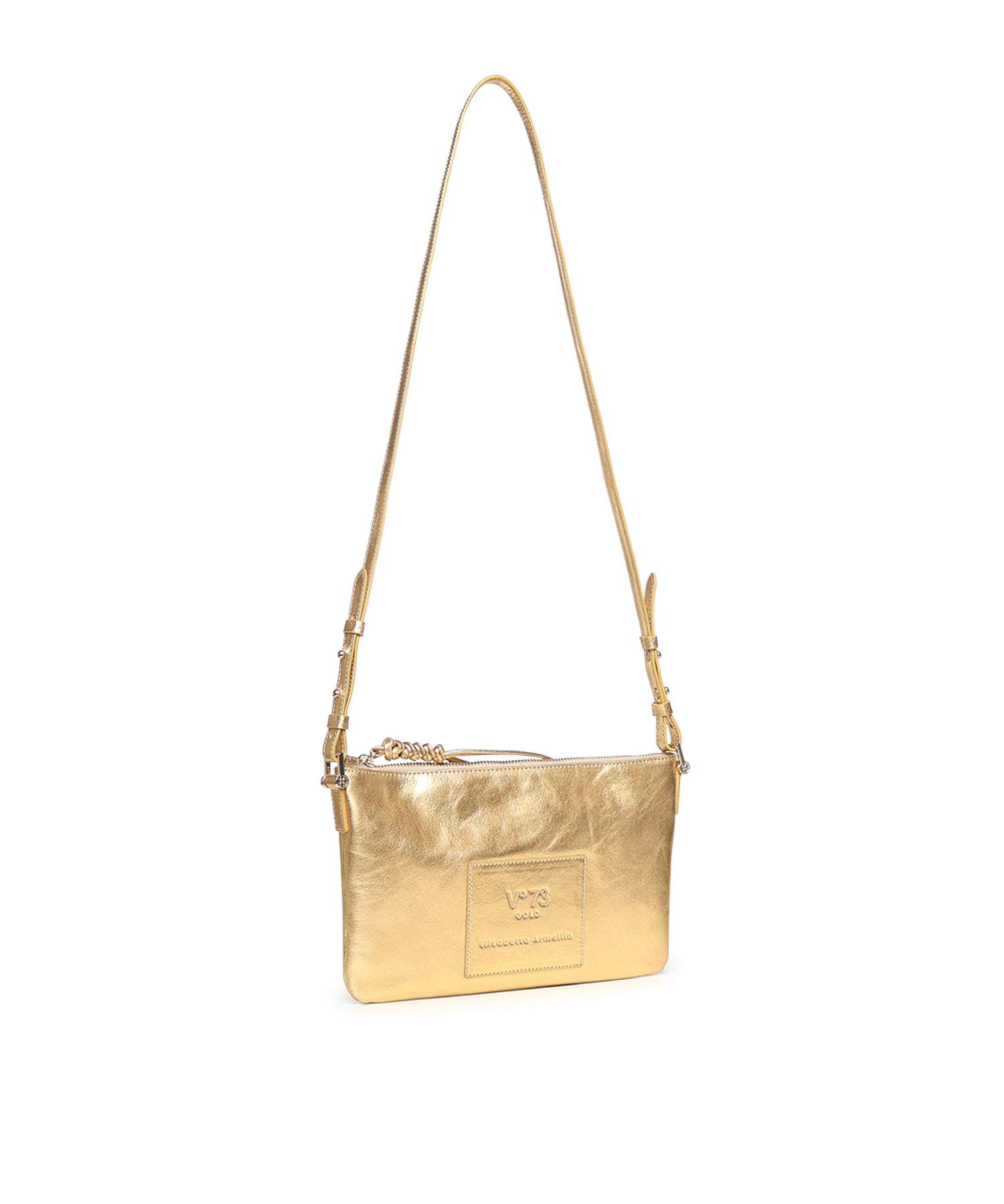 Borsa a tracolla in pelle con logo 73BP9VT03 LOLLI POPPOP GOLD V° 73 