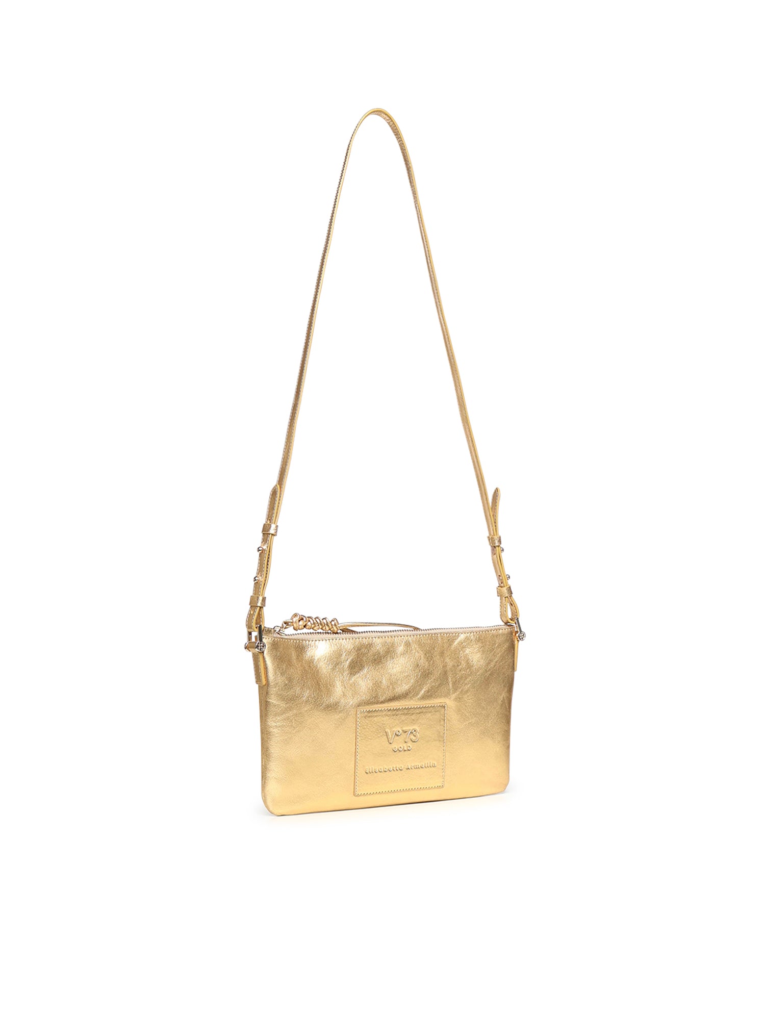 Borsa a tracolla in pelle con logo 73BP9VT03 LOLLI POPPOP GOLD V° 73 