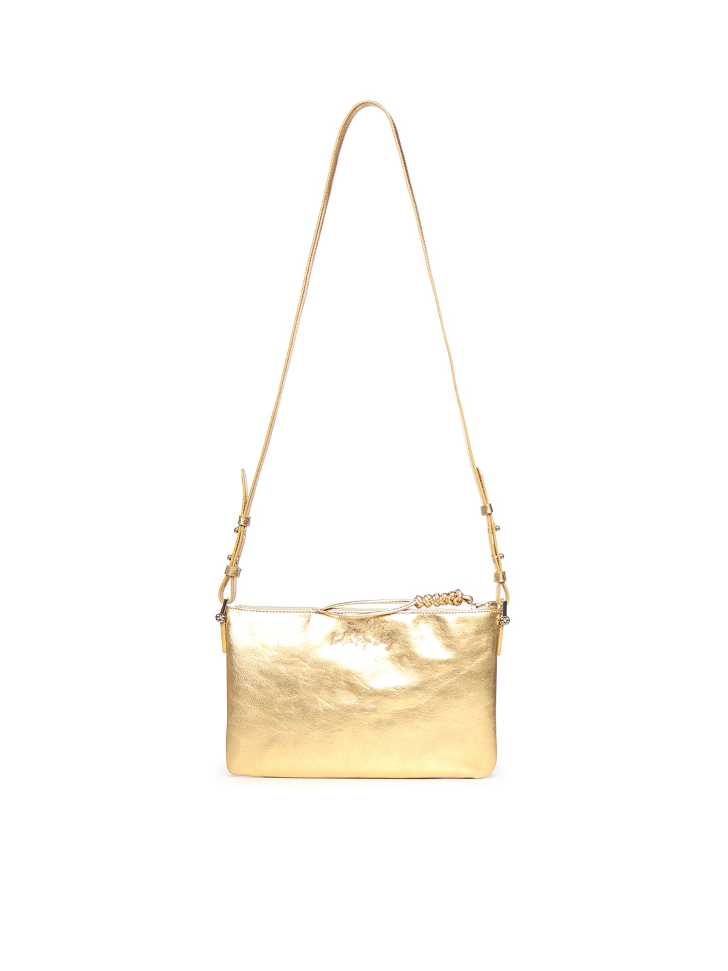 Borsa a tracolla in pelle con logo 73BP9VT03 LOLLI POPPOP GOLD V° 73 