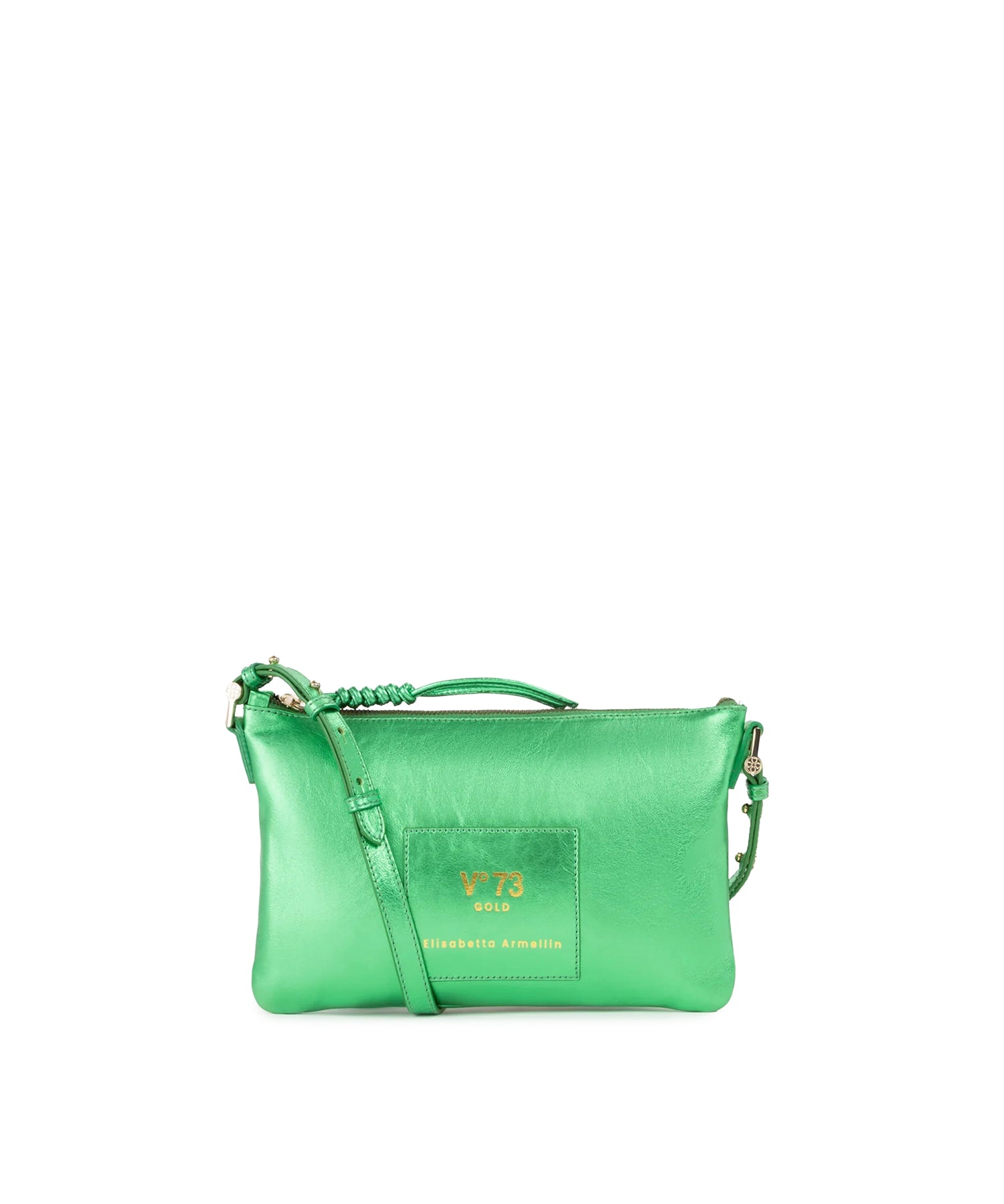 Borsa a tracolla in pelle con logo 73BP9VT03 LOLLI POPPOP GREEN V° 73 