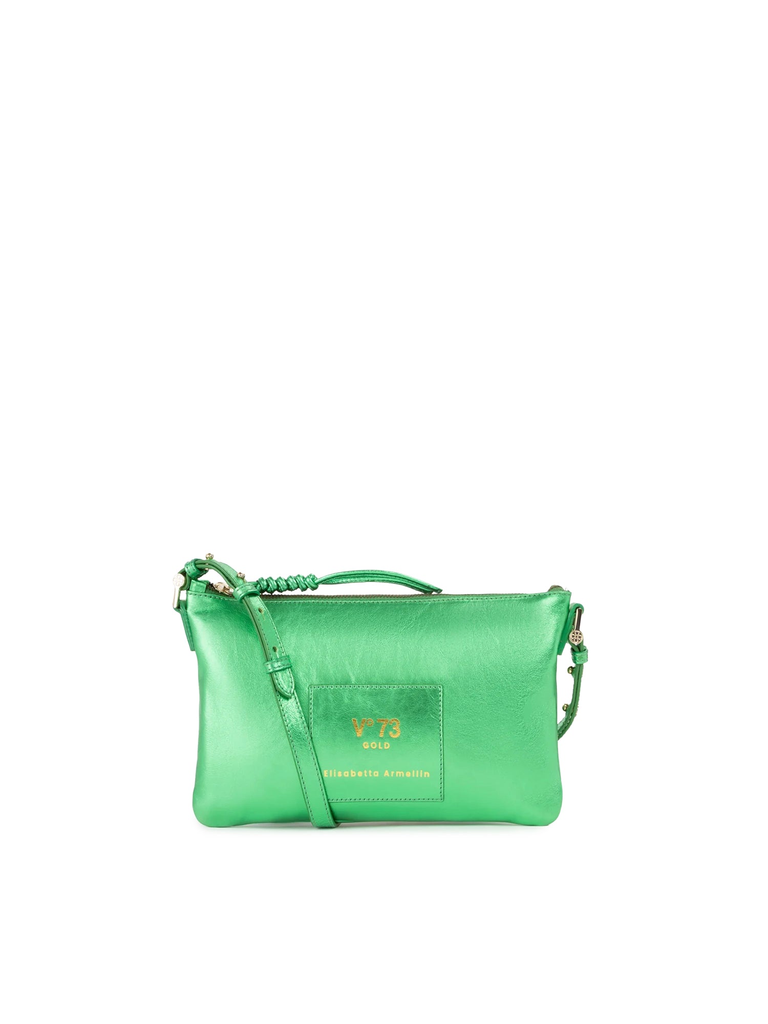 Borsa a tracolla in pelle con logo 73BP9VT03 LOLLI POPPOP GREEN V° 73 