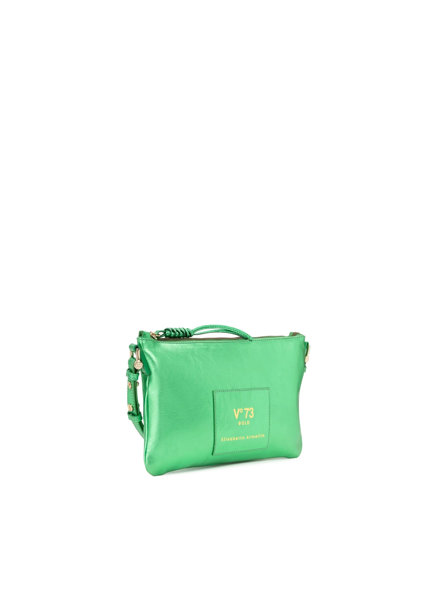 Borsa a tracolla in pelle con logo 73BP9VT03 LOLLI POPPOP GREEN V° 73 