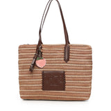 Borsa shopping Cassie con logo 73BS9M801 CASSIENATURALE/MORO V° 73 