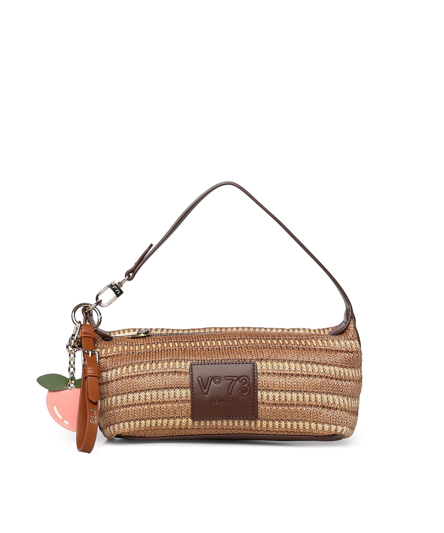 Borsa a spalla con logo 73BS9M803 CASSIENATURALE/MORO V° 73 
