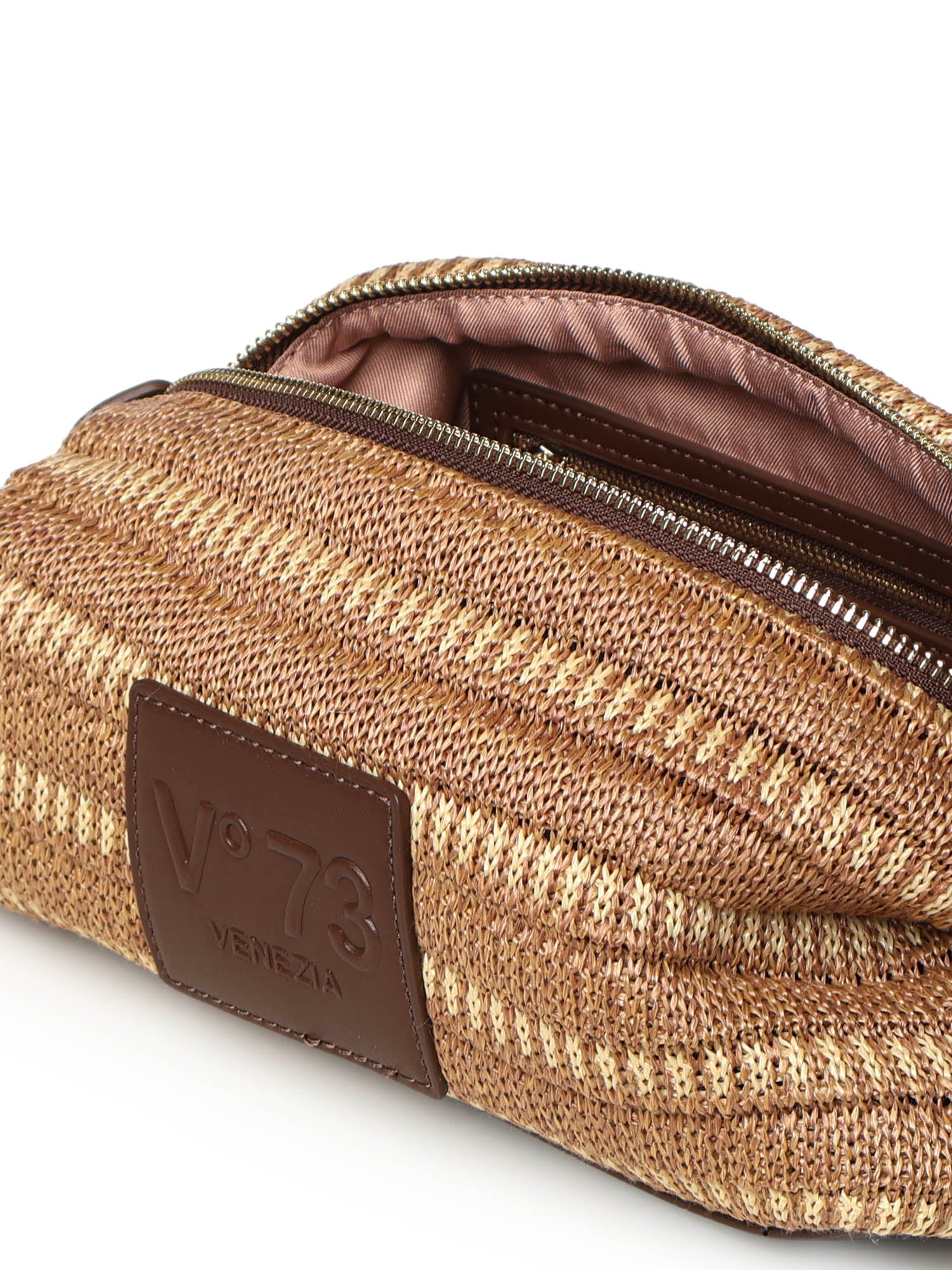 Borsa a spalla con logo 73BS9M803 CASSIENATURALE/MORO V° 73 