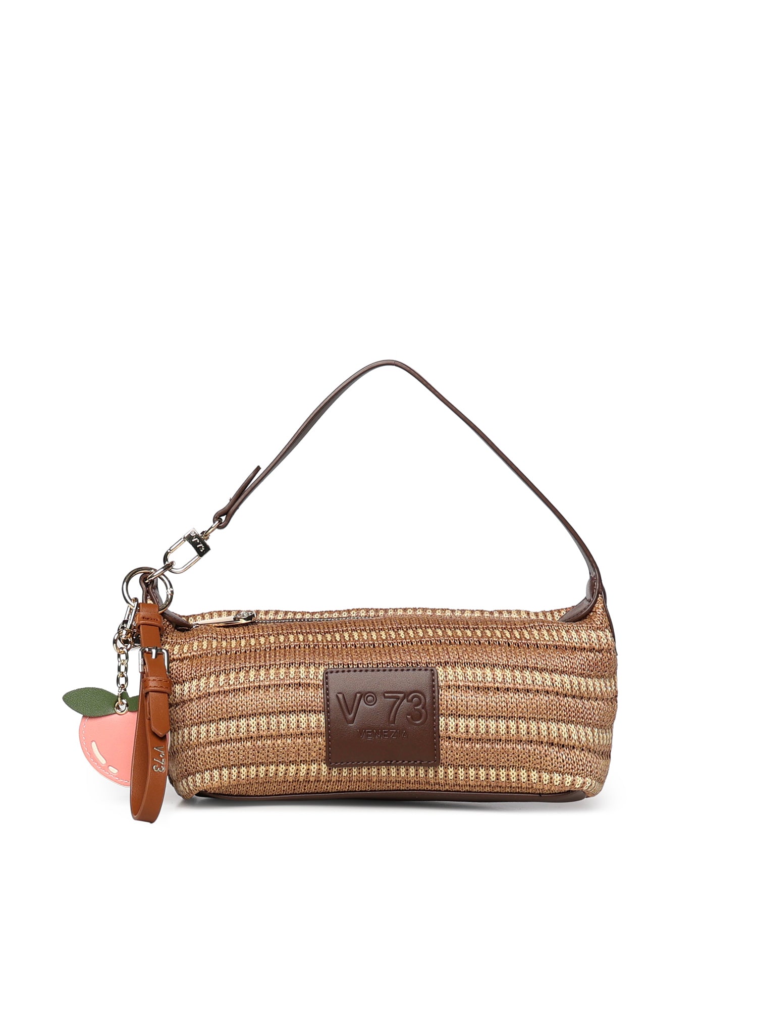 Borsa a spalla con logo 73BS9M803 CASSIENATURALE/MORO V° 73 