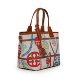 Borsa shopping Guenda con logo 73BS9MT01 GUENDAOFF WHITE/MULTICOLOR V° 73 