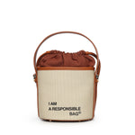 Secchiello con logo 73BS9MU03 RESPONSIBLE 73OFF WHITE/CUOIO V° 73 