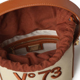 Secchiello con logo 73BS9MU03 RESPONSIBLE 73OFF WHITE/CUOIO V° 73 