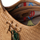 Borsa a spalla Zelda in pelle<BR/> 73BS9O603 ZELDASABBIA V° 73 
