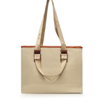 Borsa shopping Tita con logo 73BS9TZ01C TITABEIGE/CUOIO V° 73 