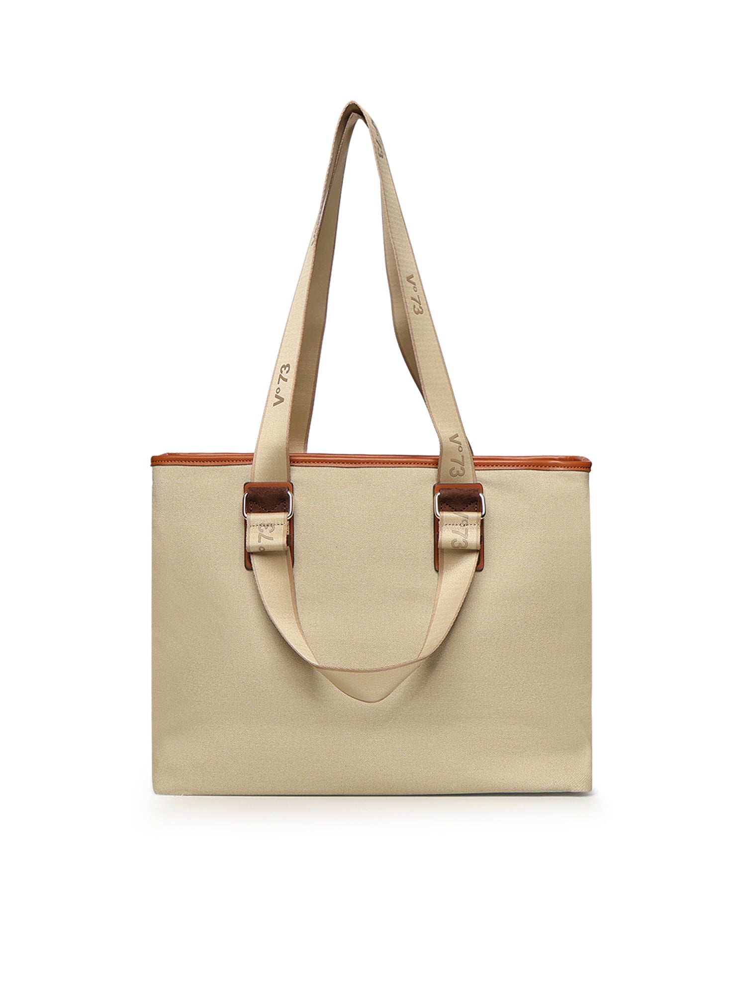 Borsa shopping Tita con logo 73BS9TZ01C TITABEIGE/CUOIO V° 73 