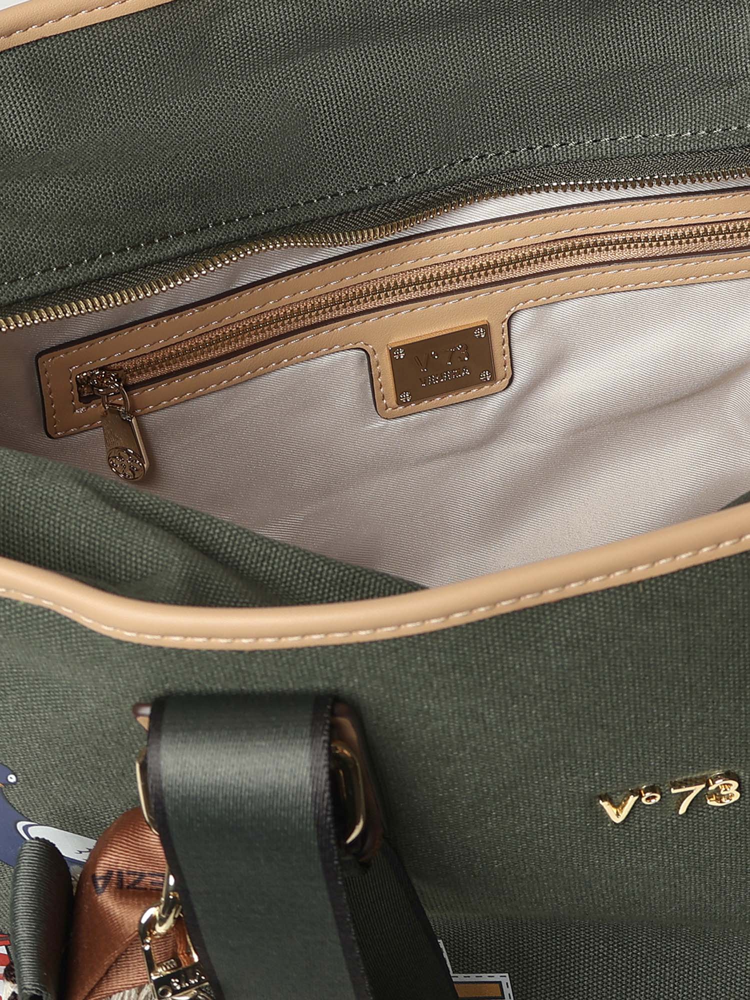 Borsa shopping Tita con logo 73BS9TZ01C TITAVERDE/NATURALE V° 73 