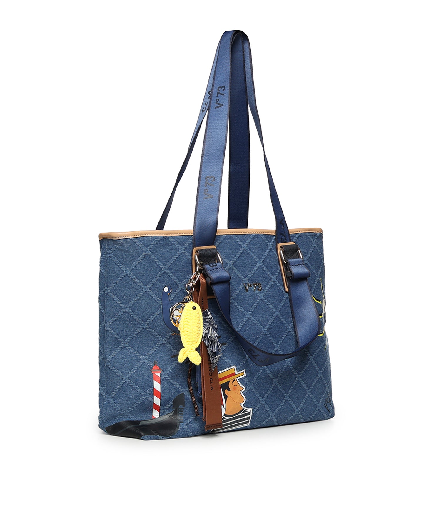 Borsa shopping Tita con logo 73BS9TZ01D TITADENIM/NATURALE V° 73 