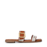 Sandali flat Cassie con logo 73SC9XW01 CASSIE FLATNATURALE/CUOIO V° 73 