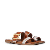 Sandali flat Cassie con logo 73SC9XW01 CASSIE FLATNATURALE/CUOIO V° 73 