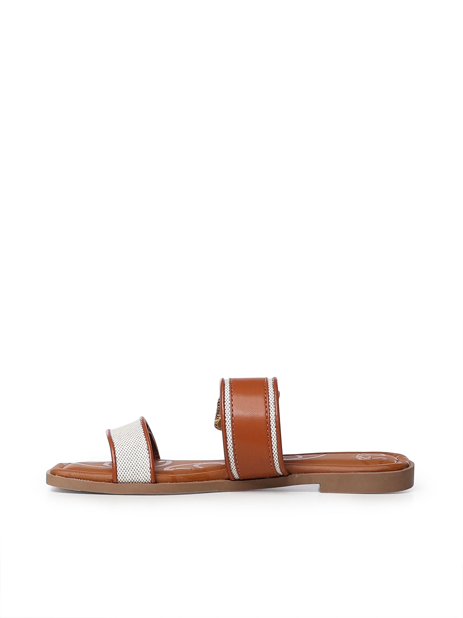 Sandali flat Cassie con logo 73SC9XW01 CASSIE FLATNATURALE/CUOIO V° 73 