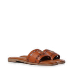 Sandali slide Maya con logo 73SC9Y201TRA MAYA FLATCUOIO V° 73 