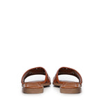 Sandali slide Maya con logo 73SC9Y201TRA MAYA FLATCUOIO V° 73 