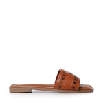 Sandali slide Maya con logo 73SC9Y201TRA MAYA FLATCUOIO V° 73 