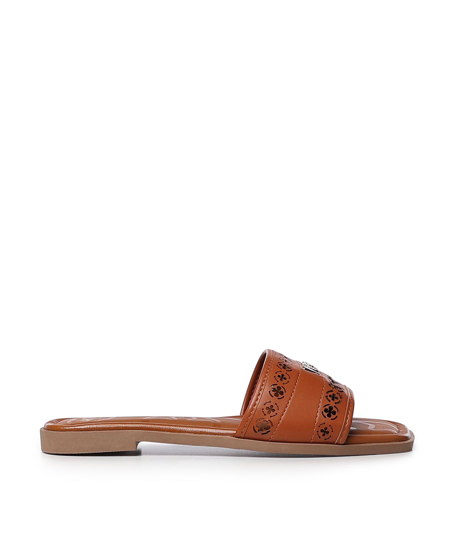 Sandali slide Maya con logo 73SC9Y201TRA MAYA FLATCUOIO V° 73 