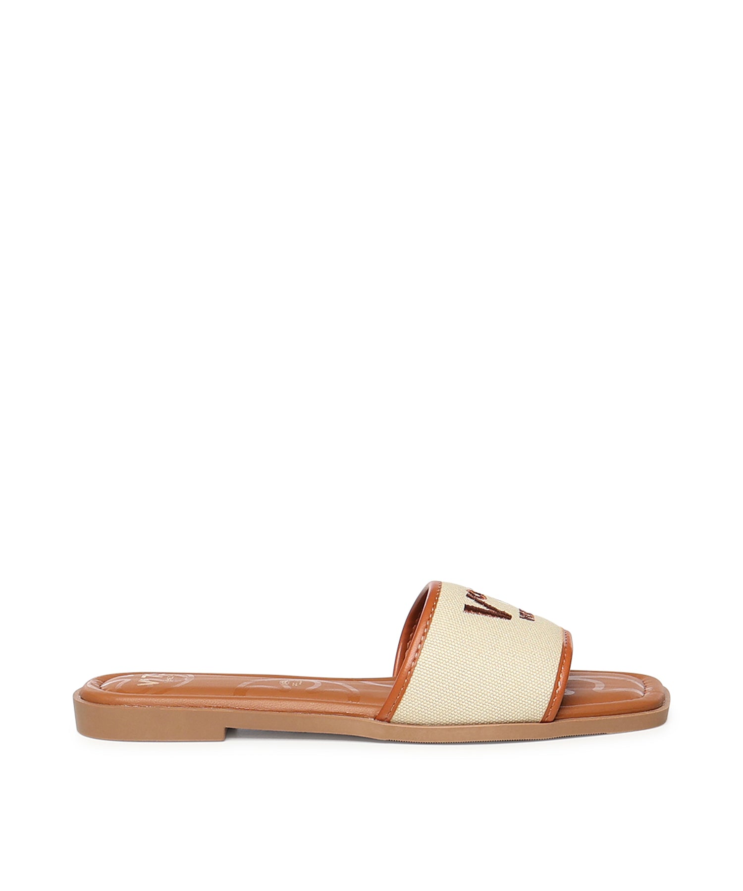 Sandali flat Responsible 73 con logo 73SC9Y501CAN RESPONSIBLE 73 FLATNATURALE/CUOIO V° 73 