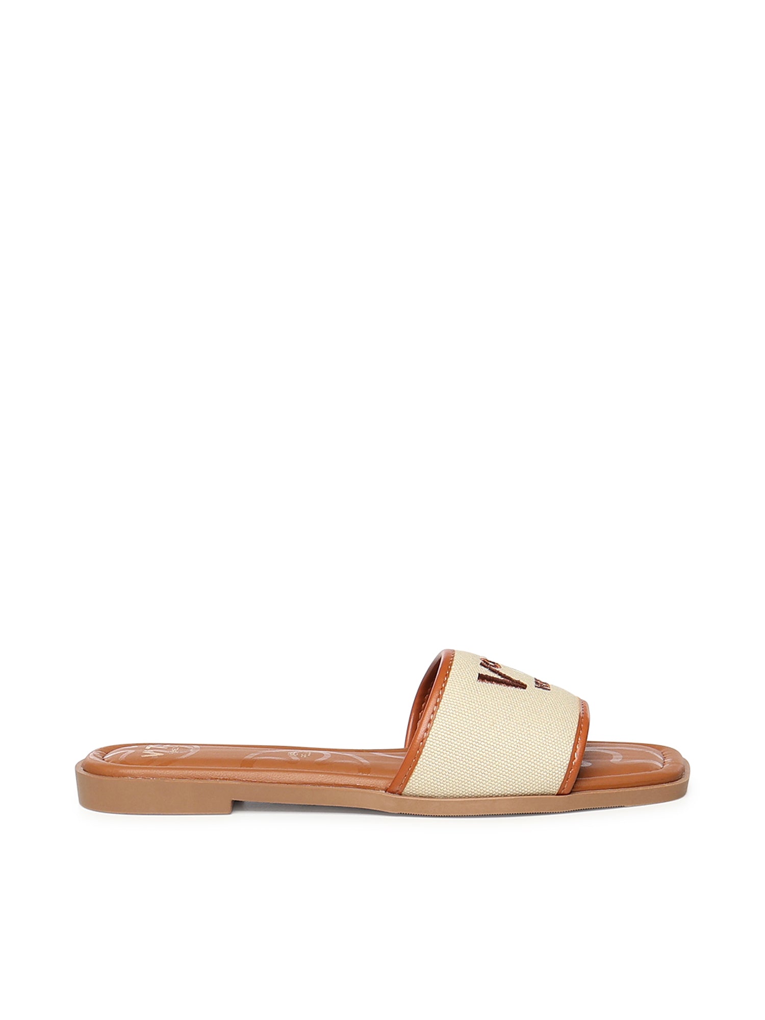 Sandali flat Responsible 73 con logo 73SC9Y501CAN RESPONSIBLE 73 FLATNATURALE/CUOIO V° 73 