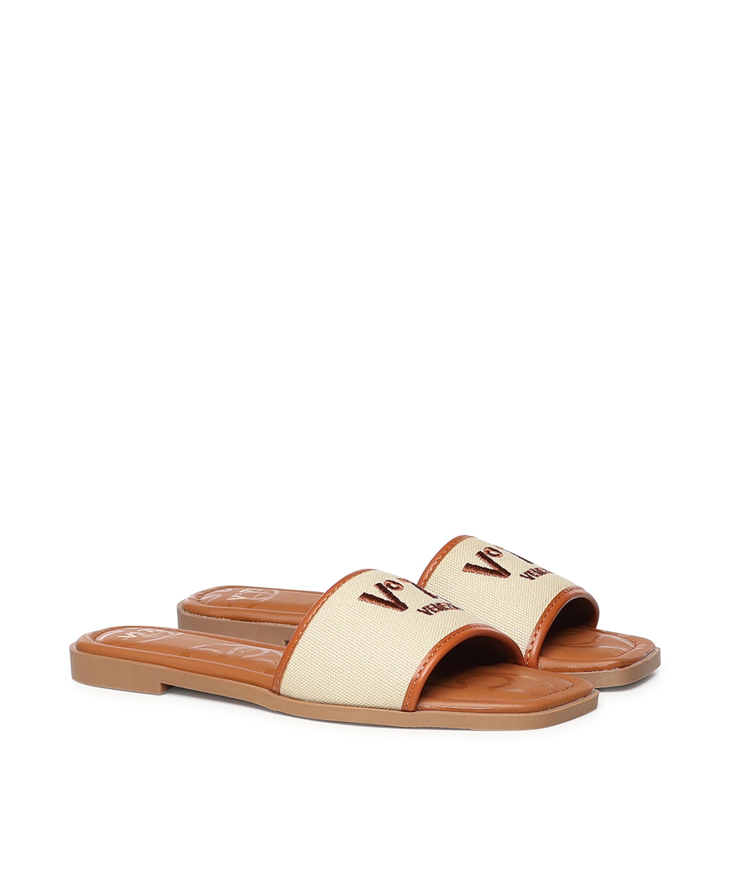 Sandali flat Responsible 73 con logo 73SC9Y501CAN RESPONSIBLE 73 FLATNATURALE/CUOIO V° 73 