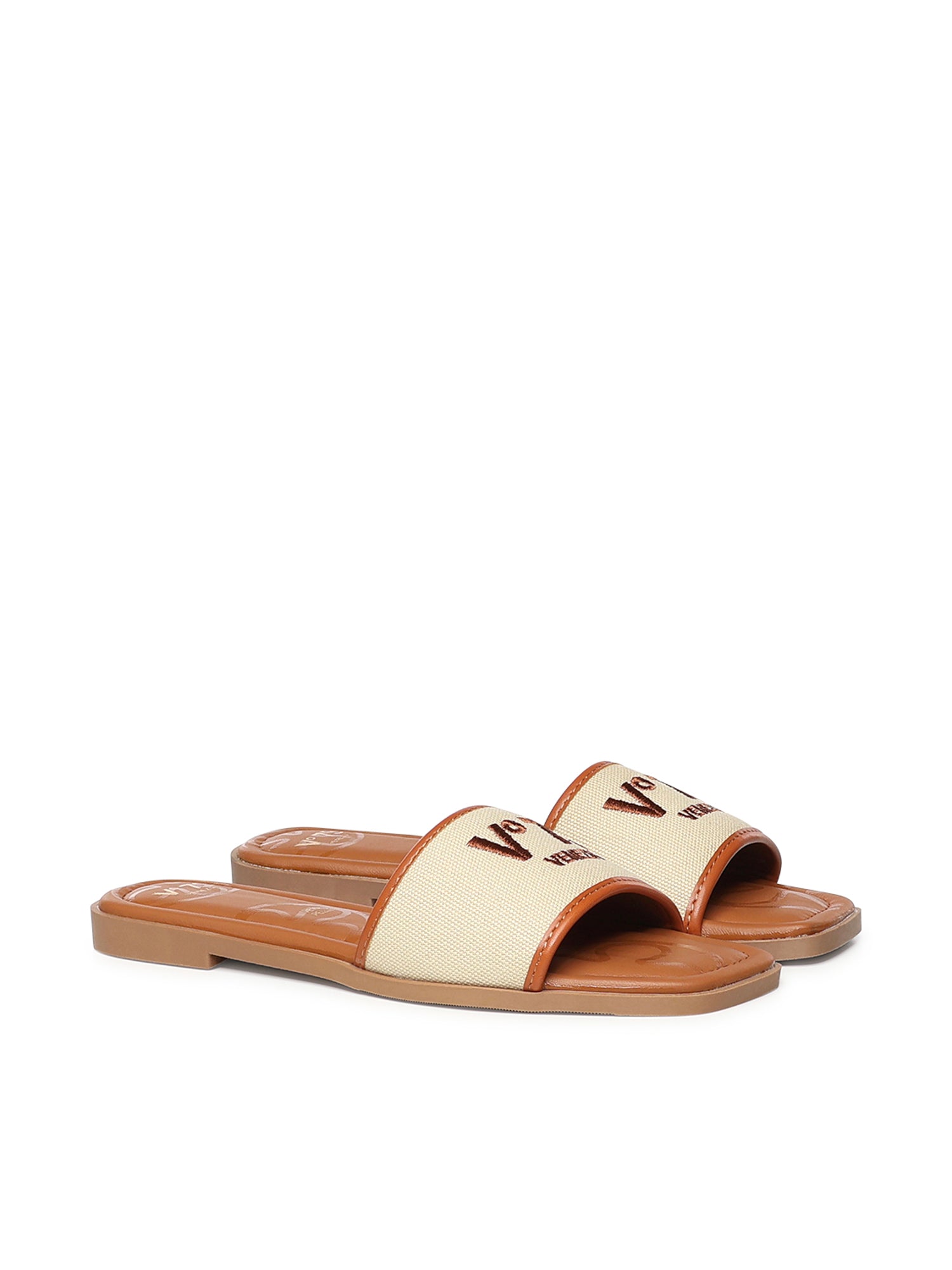 Sandali flat Responsible 73 con logo 73SC9Y501CAN RESPONSIBLE 73 FLATNATURALE/CUOIO V° 73 