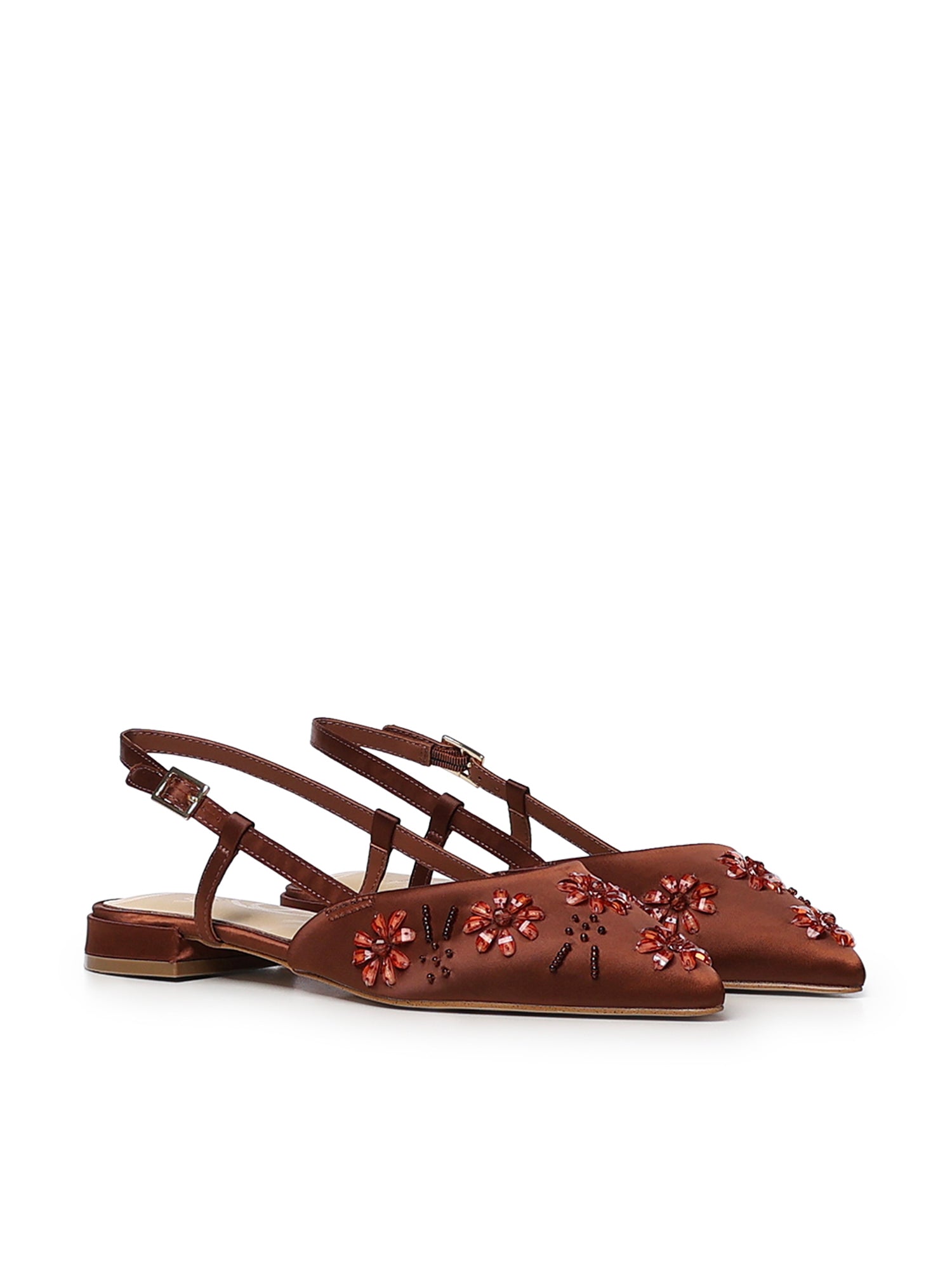 Slingback Kayla con applicazioni floreali 73SC9YL01RIC KAYLA SLINGBACKCIOCCOLATO V° 73 