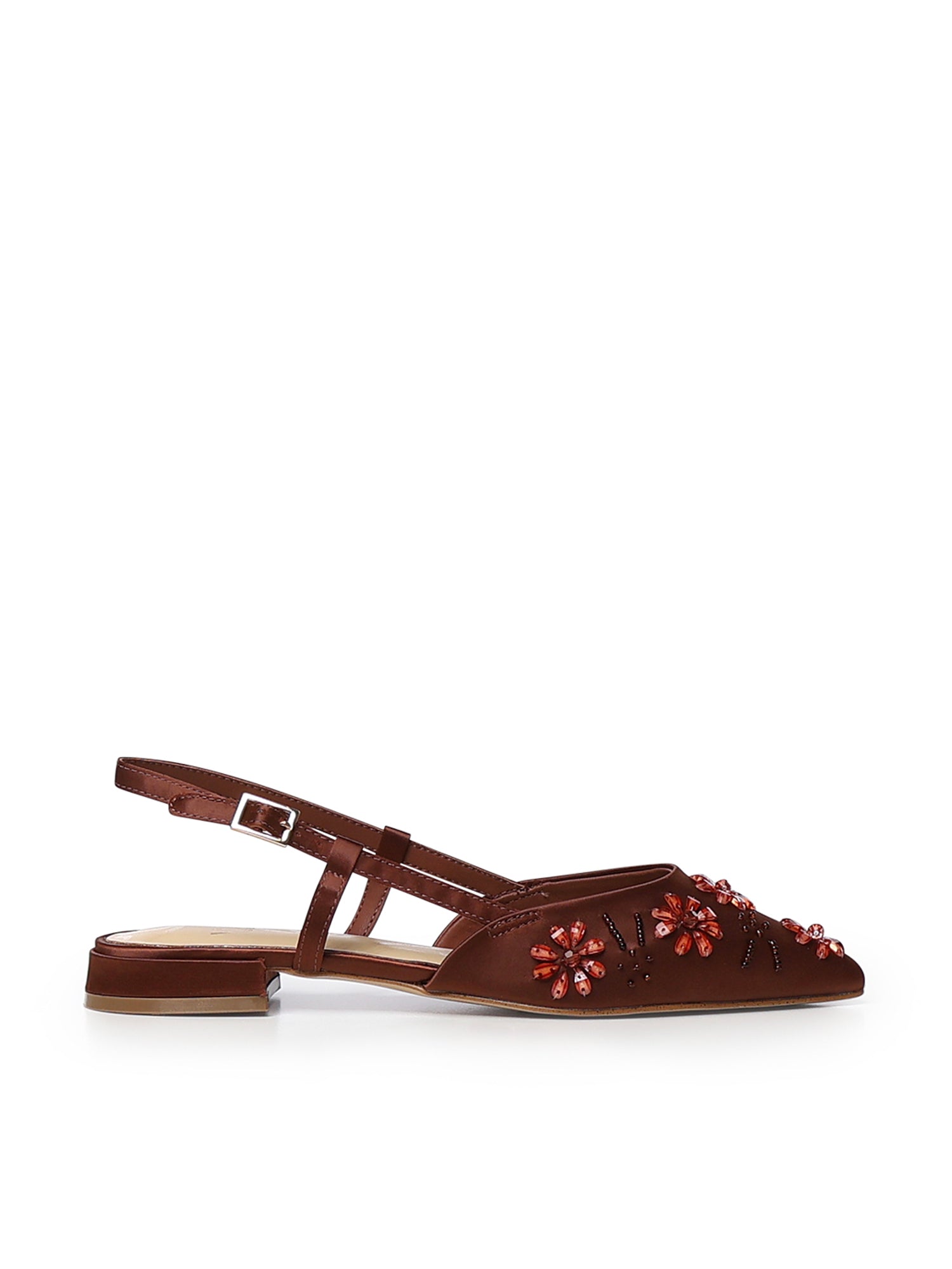 Slingback Kayla con applicazioni floreali 73SC9YL01RIC KAYLA SLINGBACKCIOCCOLATO V° 73 
